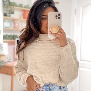 Prologue Mock Turtleneck Rib Pullover Sweater